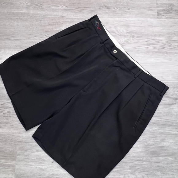 Greg Norman Collection Other - Greg Norman Collection Mens Black Pleated Golf Shorts Size 38 Embroidered Shark